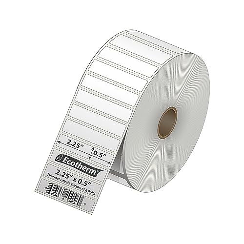 2.25" x .5" Thermal Labels (2.25 x .5 White - 25200 Labels)