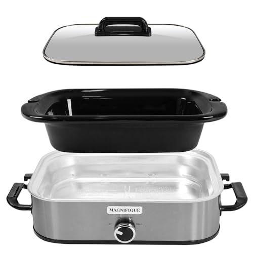 4 Quart Slow Cooker with Casserole Manual Warm Setting