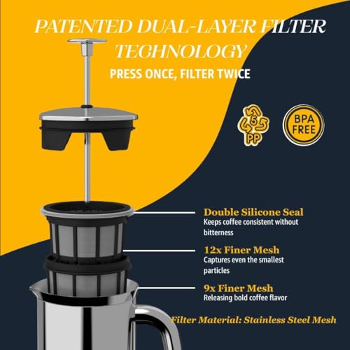 P7 French Press (18 oz / Polished Stainless Steel)