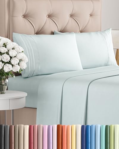 King Size 4 Piece Sheet Set (23 - Ice Blue / King)