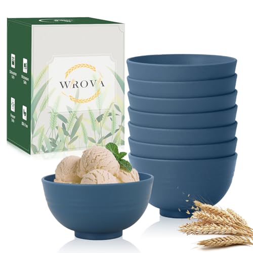 wheat straw dessert bowls 10oz set of 8 (10 oz / Navy Blue)
