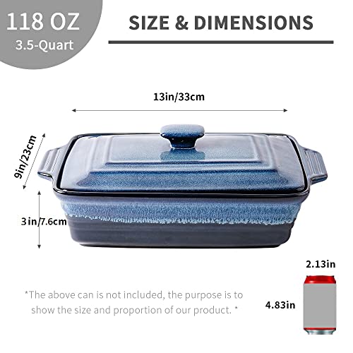 Ceramic Casserole Dish With Lid (Nebula Blue)