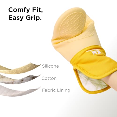 UltraShield Silicone Oven Mitts (Yellow / Standard)
