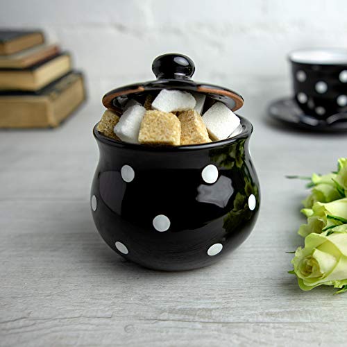 Ceramic Sugar Bowl with Lid (Black)