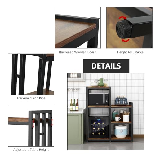 Kitchen Storage Shelf Bakers Rack (Tiger Brown)