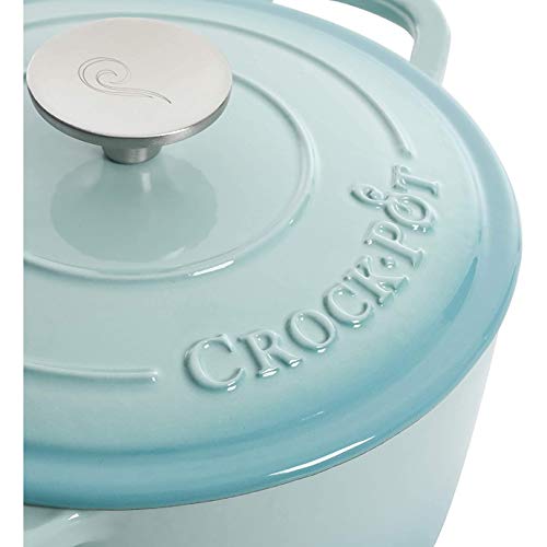Artisan Round Enameled Cast Iron Dutch Oven (Aqua Blue / 7-Quart)