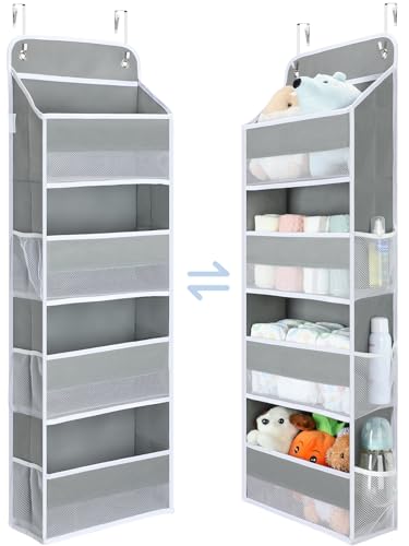 1 Pack Over the Door Organizer (Grey / 4 Tier)