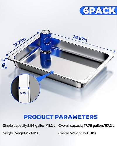 Stainless Steel Steam Table Hotel Pan Set 1 (2.5" Deep / 1/1 Size)