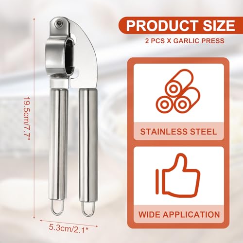 2pcs Garlic Press (Silver)