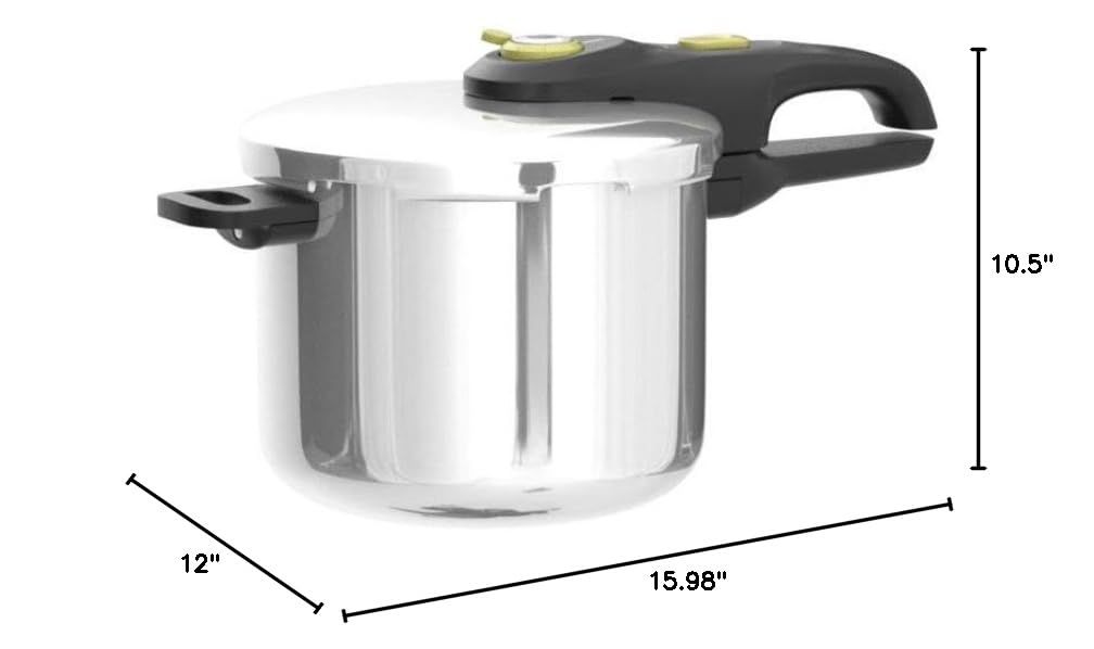 Secure Stainless Steel Stovetop Pressure Cooker (Pressure Cooker / 6.3 Quarts)