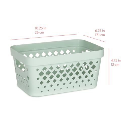 Plastic Baskets for Organizing (Sage / 1 Gallon)