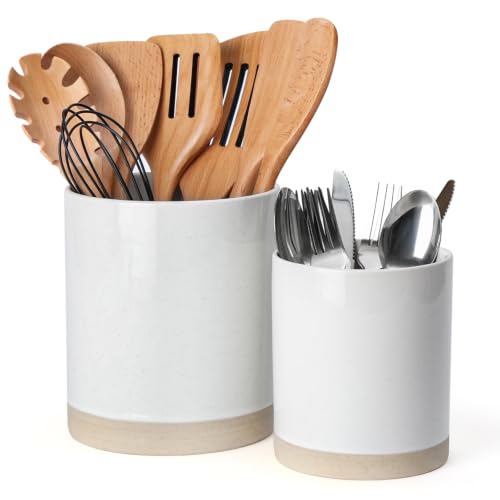 Ceramic Utensil Holder (White)