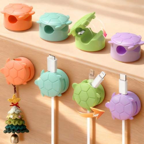 Rotatable Cable Clips (Multicolor / Turtle Shape)