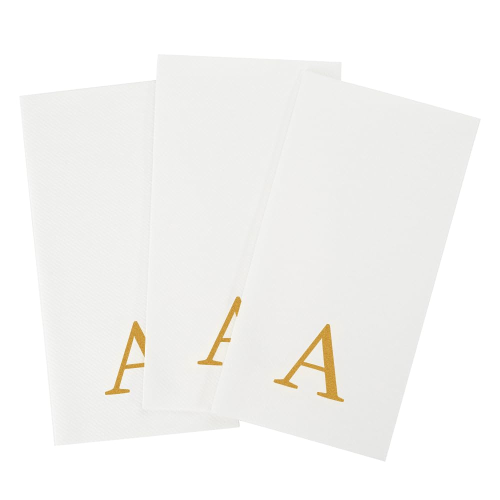 Paper Rectangle Gold Letter A Linen (Gold / 2000 Count / A)