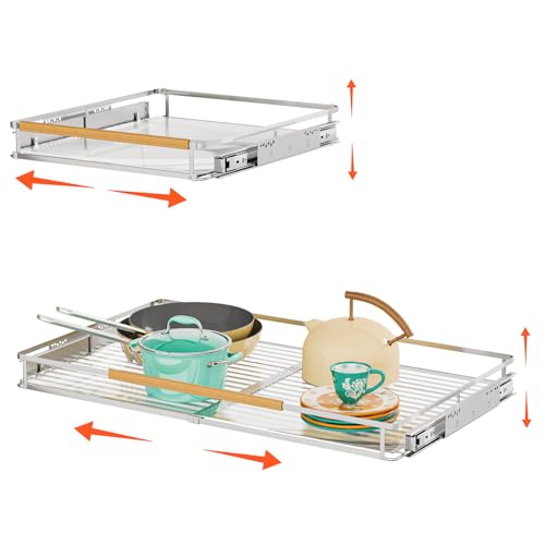 2Pack Expandable Pull Out Cabinet Organizer (X-Large, 23.2~39.9''W x 22.5''D/Side-Mount / 2 Pack)