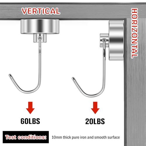10 Pack Magnetic Hooks for Cruise Cabins (Silver / 0.98in)