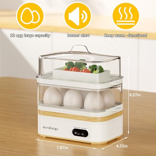 Rapid Egg Cooker Electric 12 Eggs Capacity (White)