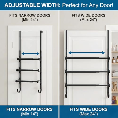 Over The Door Towel Rack (17.32"L / Matte Black)