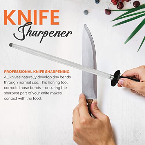 Knife Sharpener Rod 12 Inch Honing Rod for Sharpening