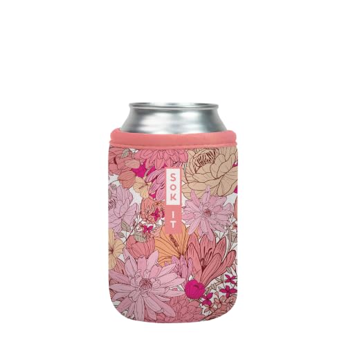 CanSok Sleeve for Beer & Soda Insulated Neoprene Cover (Rosy Outlook / 12oz Can Sleeve)