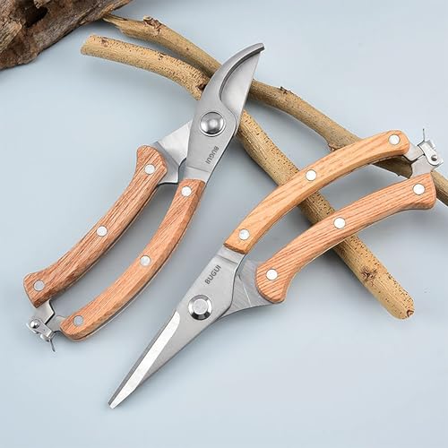8” Wood Handle Garden Scissors (8"WoodHandleShearsSet(E023))