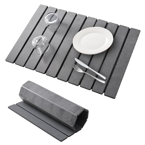 Large Stone Drying Mat for Kitchen Counter (Dark Gray / 24" x 16")