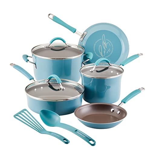 Cucina Nonstick Cookware (Agave Blue / 10 Piece Porcelain)
