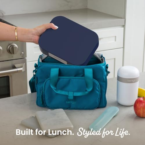 Modern Adult Bento Lunch Box with 3 (Navy)