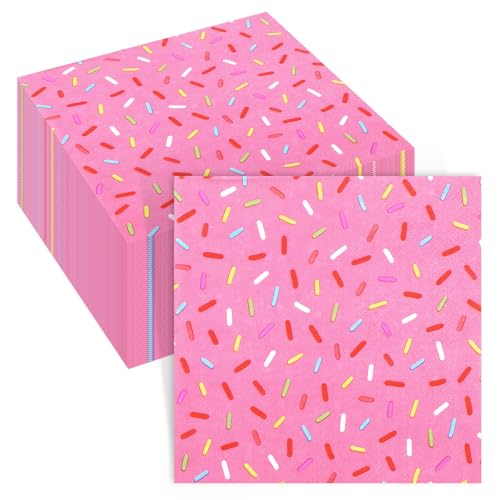 100 Pcs Sprinkles Donut Napkins Birthday Party (100 Count)
