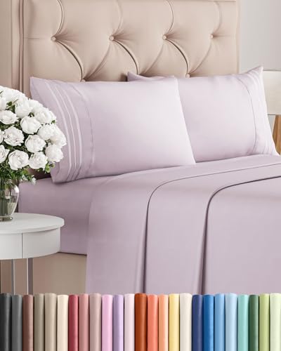 King Size 4 Piece Sheet Set (33 - Light Lavender / King)