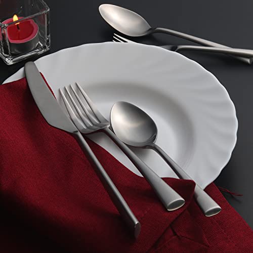 Bailey 20 Piece Forged Stainless Steel Flatware Set Cutlery Set (Satin / 20 pieces for 4)