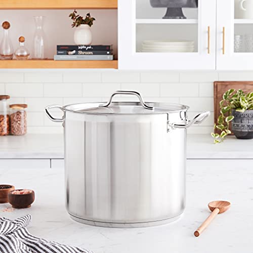 Silver 20 qt Stainless Steel Stock Pot with Cover (20 Quarts / Pot With Cover)