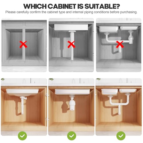 1 Pack-19"-32"W Expandable Under Sink Organizer With Upgrade Ball-Bearing Slide,2-Tier Pull Out Under Cabinet Organizer Height Adjustable,Not Suitable For Cabinets With Partitions In The Middle (1 Pack-19"-32"W / Black)