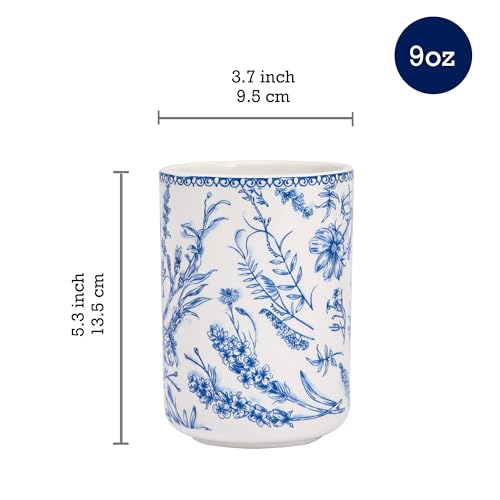 Blue Garden Toile De Jouy Ceramic Utensil Holder Set of 2 (2 Count)