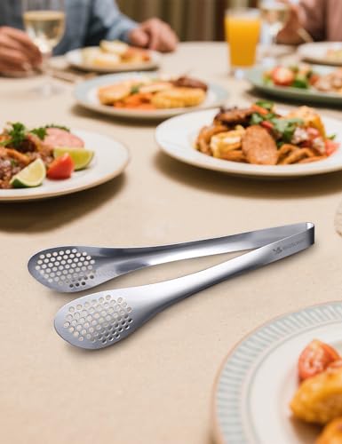 11Inch Kitchen Cooking Food Tongs Stainless Steel Buffet Tongs (silver 11" Serving Tongs)
