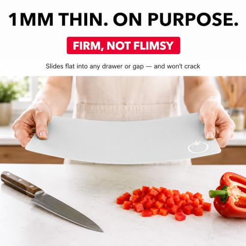 Flexible Plastic Cutting Board Mats for Kitchen (Black/White)