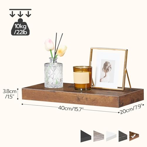 Floating Shelves for Wall (Rustic Brown / 15.7 Inches)