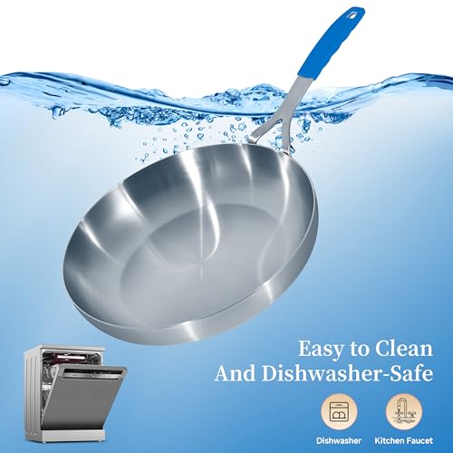 12 Inch Tri Ply Stainless Steel Frying Pan with Lid