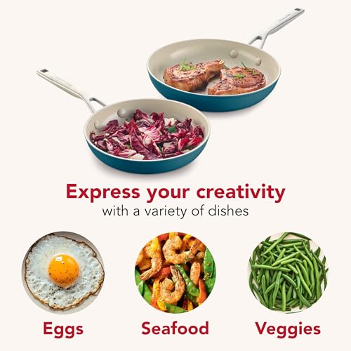 Hard Anodized Ceramic Induction Cookware Skillet Set (8.25-Inch & 10-Inch)