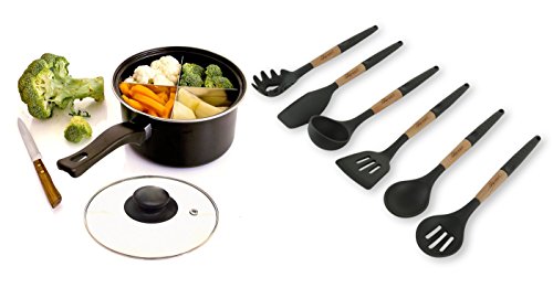 Silicone Cooking Utensils Set 6 Piece (Dark Gray)