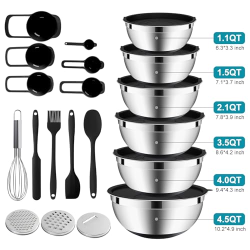Mixing Bowls Set with Airtight Lids (4.36 Count)