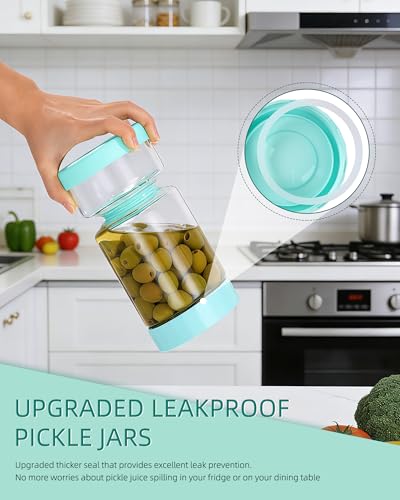 Pickle Jar with Strainer Flip (03-Blue / 37oz 1pc)
