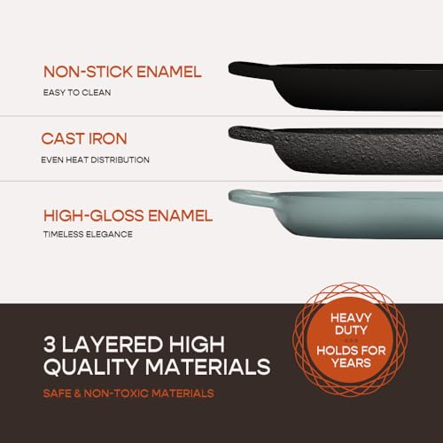 Enameled Cast Iron Dutch Oven for Professional Sourdough Bread Baking (Sea Salt)