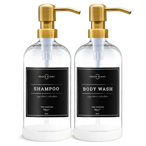 Glass Soap Dispenser (Clear Bottle / Gold Pump)