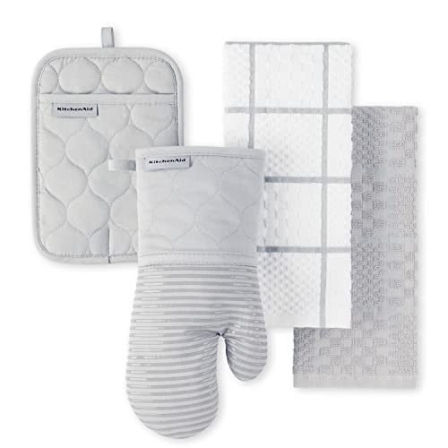 Quilted Cotton Terry Cloth Oven Mitt (Matte Grey)