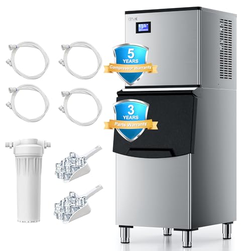 Commercial Ice Maker (Silver / 29"D x 22"W x 65"H)
