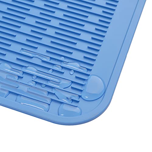 Silicone Dish Drying Mat for Multiple Usage (Lichen Blue / 18"L x 16"W)