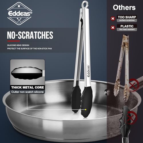 Kitchen Tongs with Silicone Tips (3 Count)