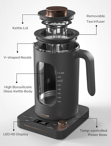 Electric Tea Kettle with Infuser (Dark Gray)