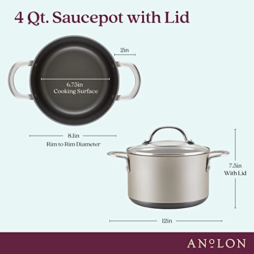 Achieve Hard Anodized Nonstick Saucepot with Lid (Saucepot (4 Quart) / Silver)